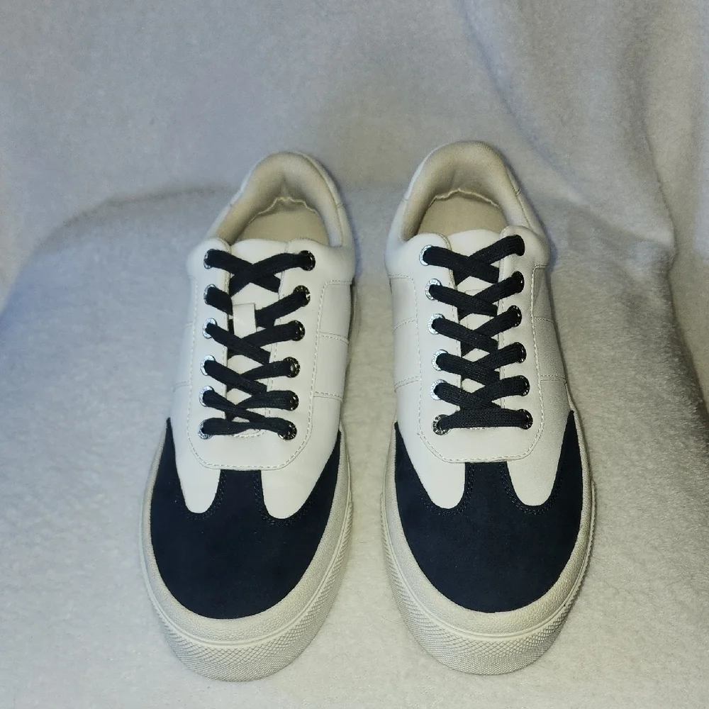 J Slides Women's Platform Sneakers in Black and White